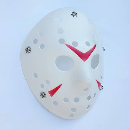 Маска хокейна Джейсона біла 25х21 см, фото 2