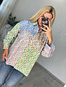 Рубашка жіноча з квітковим принтом модна новинка міська щоденна весна-осінь-літо, фото 2