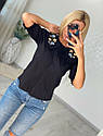 Блузка-сорочка жіноча молодіжна зроблена з котону модна міська повсякденна весна-літо-осінь, фото 3