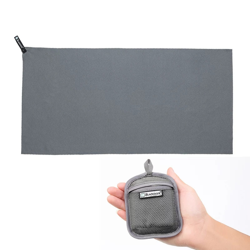 Рушник туристичний з мікрофібри для спорту BLACKDEER 120х60 см сірий, фото 1