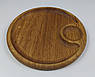 Дерев’яна кругла менажниця з дуба на 2 секції, діаметр 25 см — стильна тарілка для подачі страв, фото 3