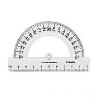 Линейка Транспортир 10 см пластиковый, прозрачный пластик