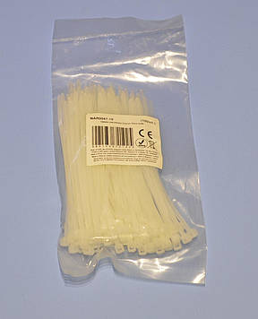 Стяжка нейлонова (хомут) 100х2.5мм біла NAR0047-10 / 100шт