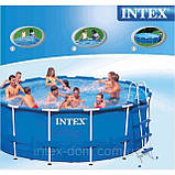 Каркасний басейн Интекс (Intex 457x122 см) арт. 54946+Пісочний фільтр-насос з хлорогенератором Intex 56678, фото 5
