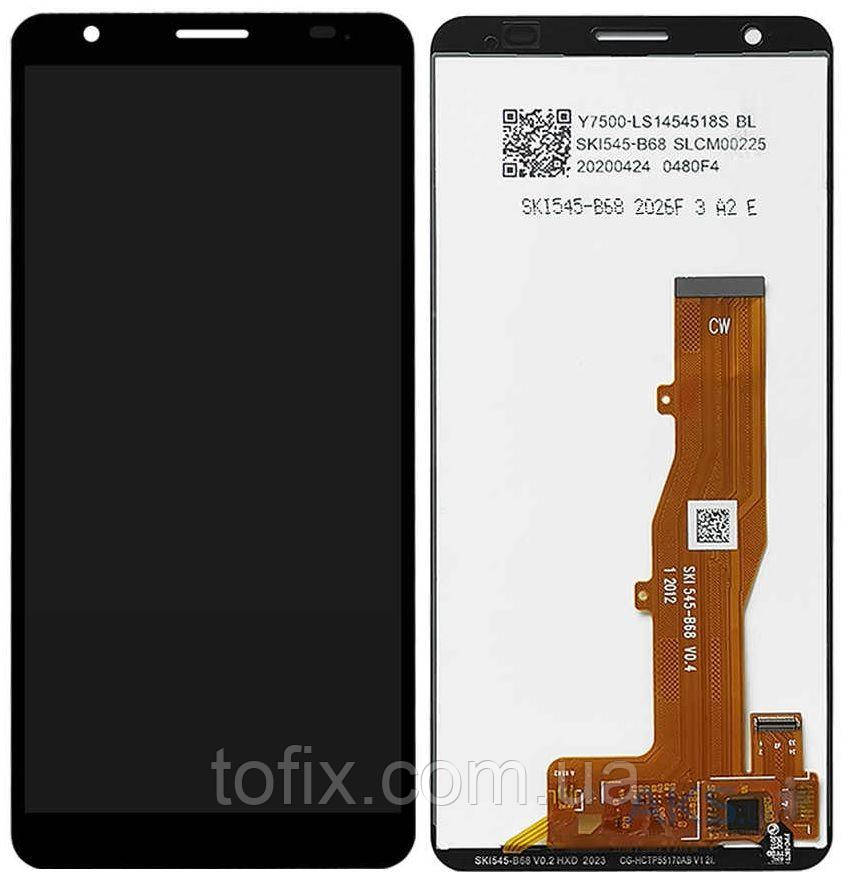 Дисплей для ZTE Blade A3 2020, модуль в зборі (екран і сенсор), чорний, оригінал