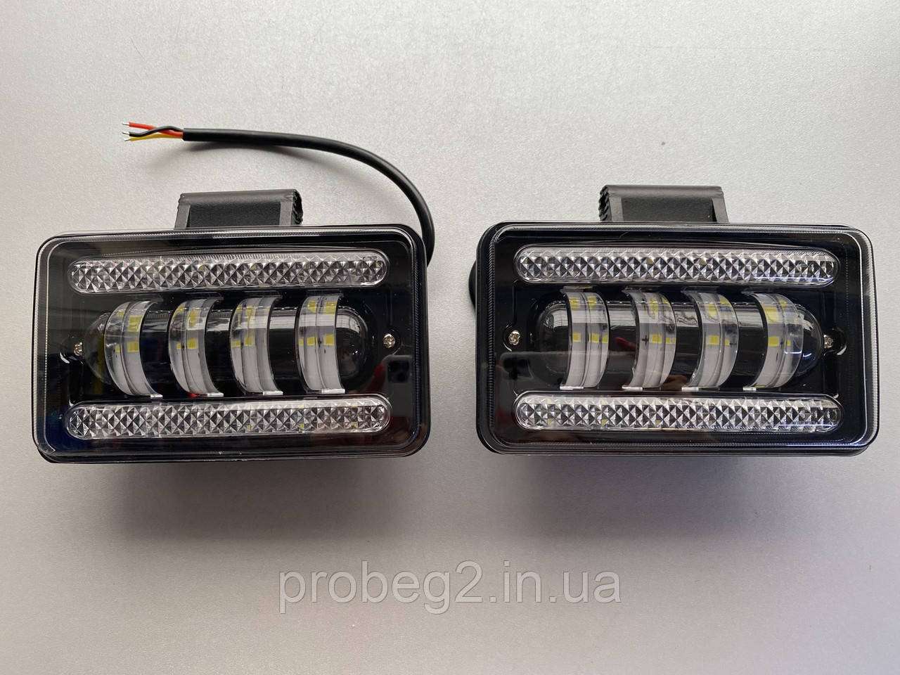 Фари led прямокутні 0496-60 w 10-30 v ближні + ходові вогні 2 шт.