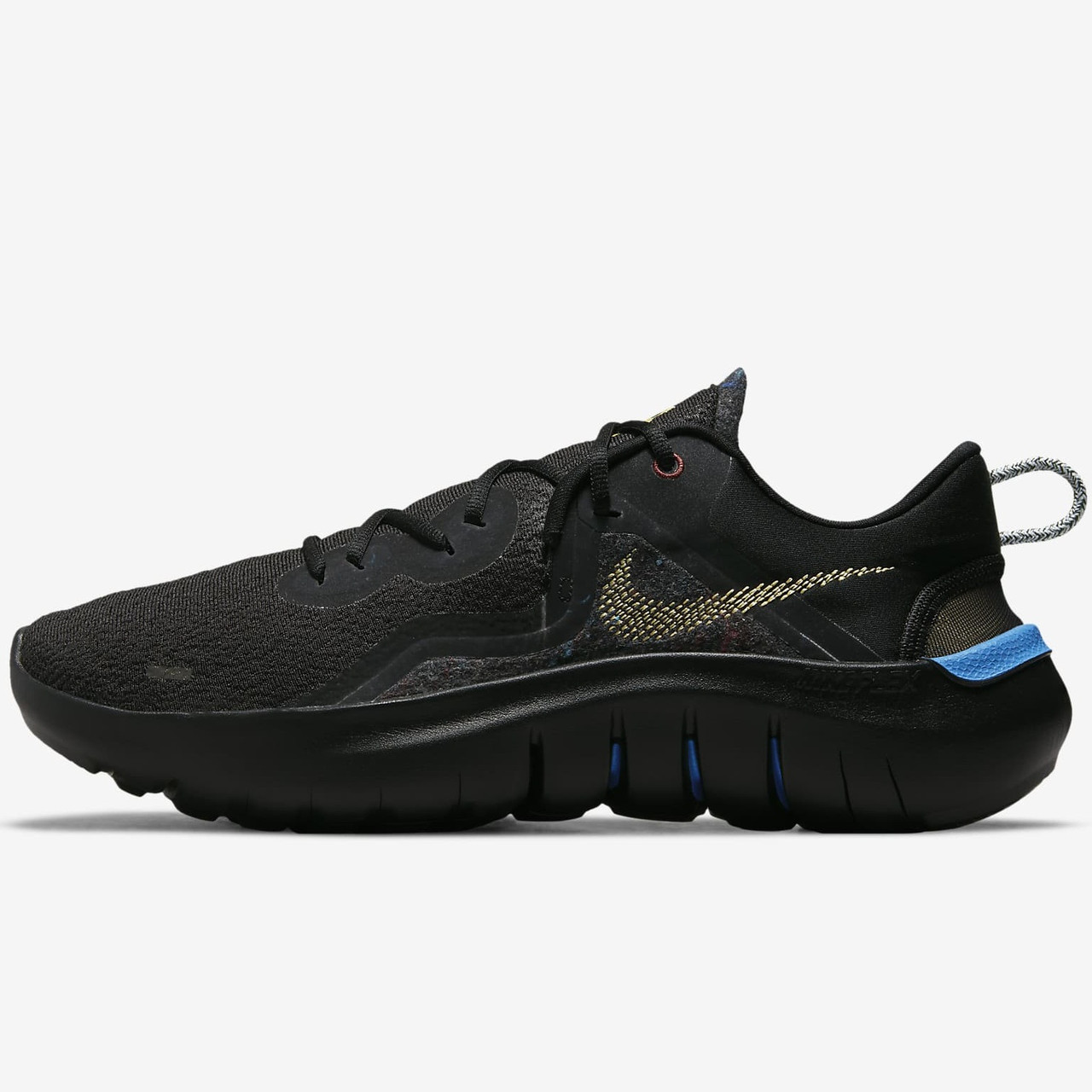 Кросівки чоловічі Nike Flex Run CW3408-001 (чорні, для бігу, повсякденні, текстиль, логотип найк), фото 1