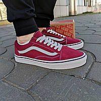 44 р VANS Old Skool BORDO / White Кеды замшевые бордовые (красные) с белым