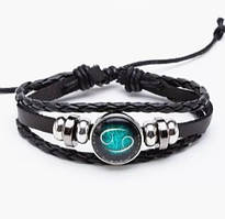 Набір шкіряних чоловічих браслетів — чоловічий браслет "69"