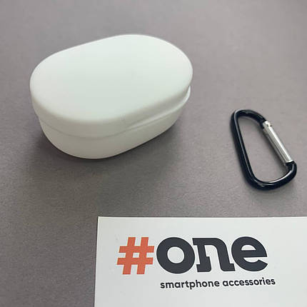 Чохол для навушників Xiaomi Redmi AirDots силіконовий однотонний футляр для навушників сяомі аірдотс білий RDT, фото 1