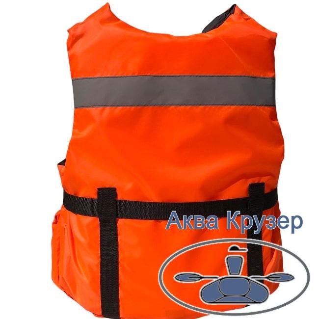 Спасательный страховочный жилет 100-120 кг с карманами оранжевый сертифицированный для рыбалки с лодки на воде - фото 8 - id-p1460971061