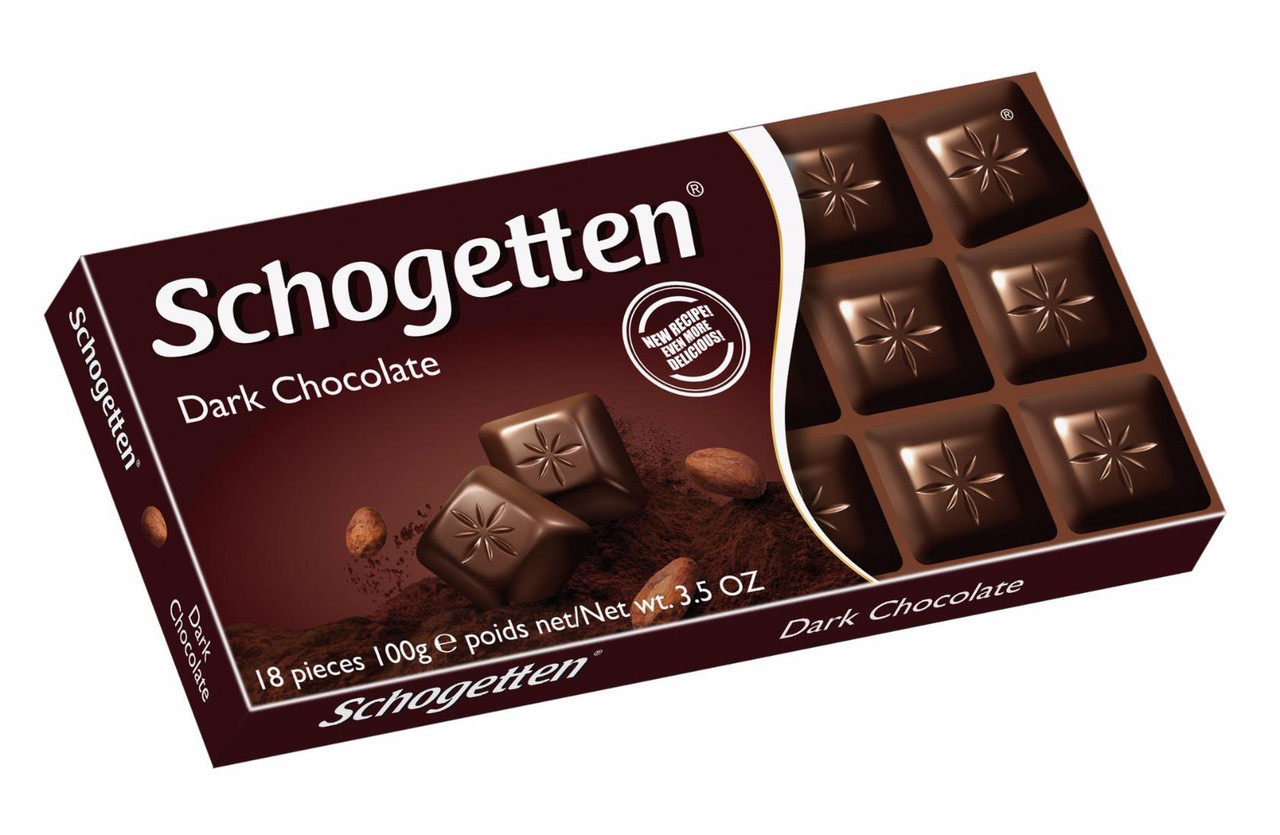 Шоколад "Schogetten Dark Chocolate" (Темний гіркий Шоггетен), Німеччина, 100г (15 шт/1ящик)