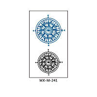 Флеш тату. 11*6 см. Временная. Переводная. Набор, Компас, MX-M-241 (S)