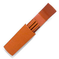 Шкіряний футляр на 3 ручки Graf von Faber-Castell Sliding case for 3 pens Epsom Сognac, колір коричневий, 118812