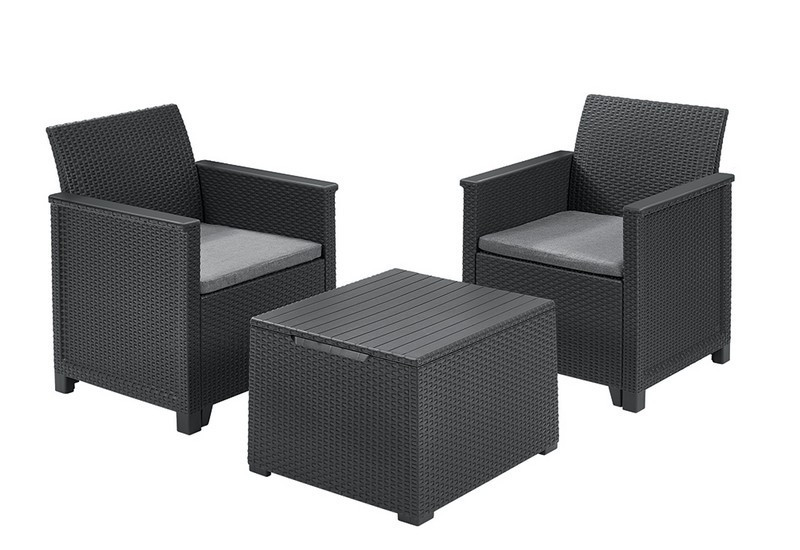 Набір меблів Emma balcony set стіл-скриня сірий Keter, фото 1