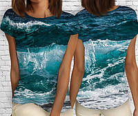 Блуза женская с принтом Морская волна