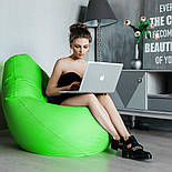 Кресло мешок салатовый Оксфорд, Крісло мішок салатове, Безкаркасне крісло груша салатовий, пуфик мешок кресло груша салатовая, фото 5
