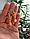 Незвичайні сережки з натуральним цитрином і апельсином з полімерної глини, фото 2