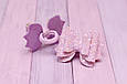 Бантики для волосся з екокожі  в школу набір 2 шт рожеві 439, фото 3