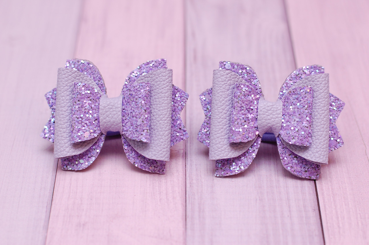 Банти на гумці для волосся дитячі набор 2 шт лавандові (440), фото 1