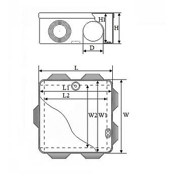 Розподільна коробка 200x155x80 ТАКЕЛ IP65, фото 2