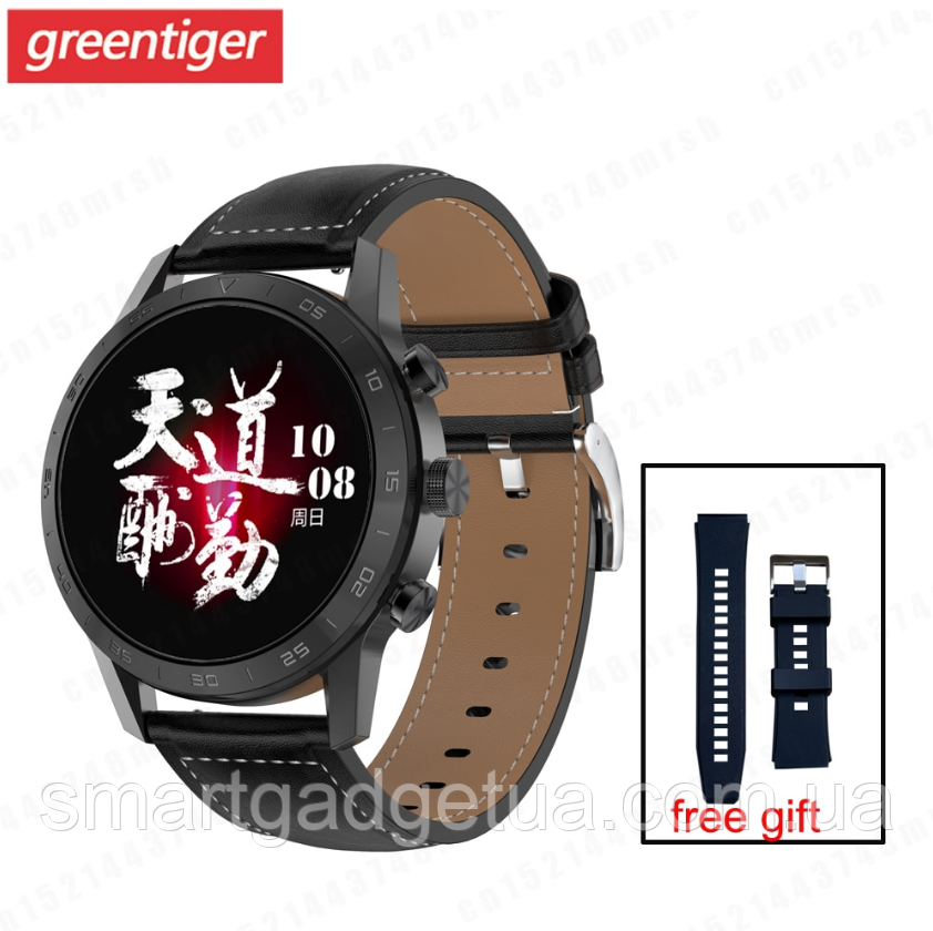 Розумний Смарт Годинник Smart Watch "Greentiger KK70/DT70" Black з Розмовним динаміком. Тонометр Пульоксиметр, фото 1