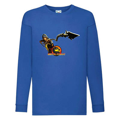 Лонгслив реглан Мортал Комбат 01 (MTC-01) розмір 104-116-128-140-152-164 синій