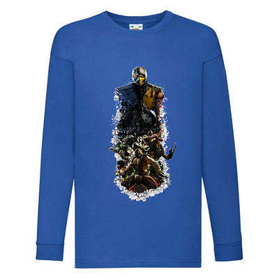 Лонгслив реглан Мортал Комбат 04 (MTC-04) розмір 104-116-128-140-152-164 синій