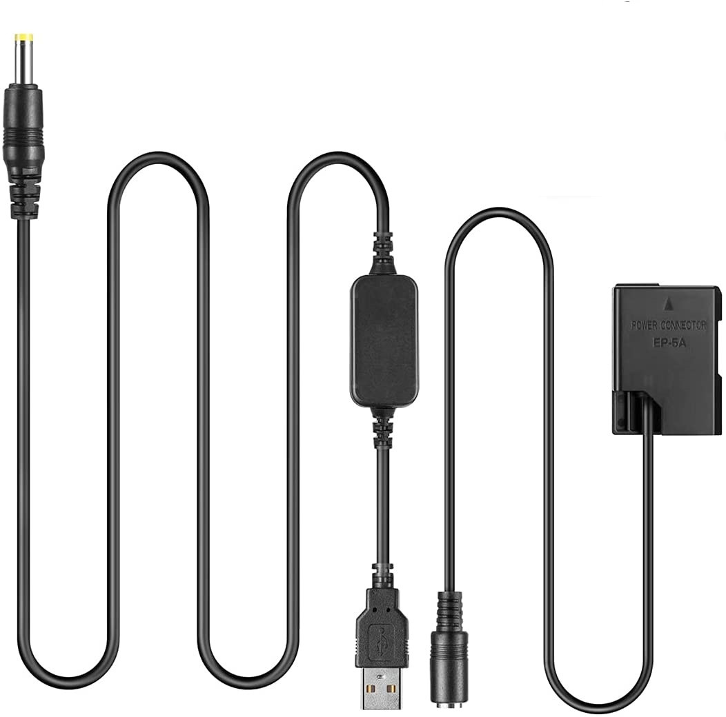 USB адаптер живлення EP-5A для Nikon D3100 D3200 D3300 D3400 D3500 D5100 D5200 D5300 D5500 D5600 - АКБ EN-EL14