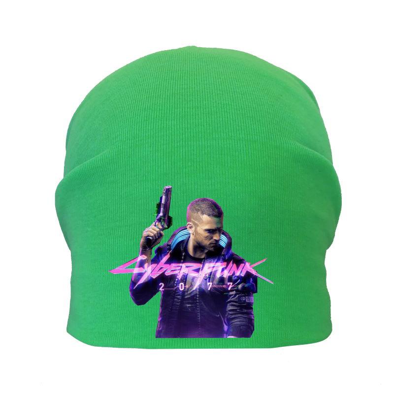 Шапка дитяча Кіберпанк зелена (Cyberpank — 002) 54-56 см, фото 1