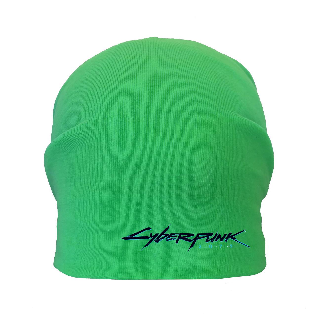 Шапка дитяча Кіберпанк зелена (Cyberpank — 0013) 54-56 см, фото 1