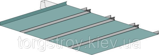 Реечный потолок: белая рейка с бежевой вставкой - фото 5 - id-p222086732