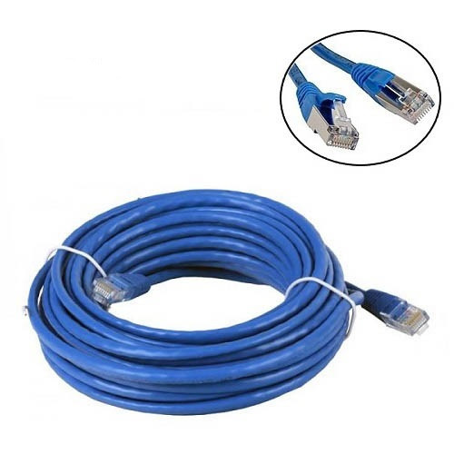 Патч-корд RJ45 47 м, мережевий кабель UTP CAT5e 8P8C, LAN, синій