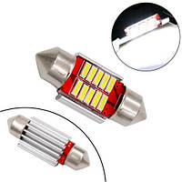 LED C5W C10W 31 мм лампа в автомобіль, 10 SMD 4014, з обманкою Canbus, білий