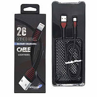 USB дата кабель Lightning 1м для Apple iPhone, iPad, iPod, CB26-2 Premium
