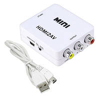 Конвертер HDMI — AV, RCA, відео, аудіо, білий