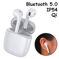 Навушники бездротові, гарнітура з кейсом Baseus Encok W04 Pro Bluetooth, Білі