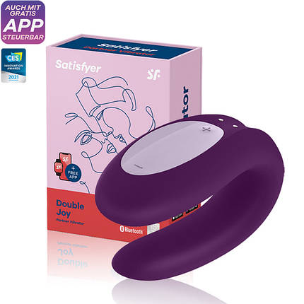 Вібратор для пари Satisfyer Double Joy управління зі Смартфона стимулятор клітора і точки g, фото 1