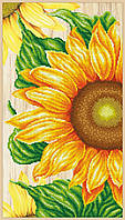 Набір для вишивки бісером "Соняшник" букет, квіти, вінтажний, часткова викладка, Чехія, 24х43 см