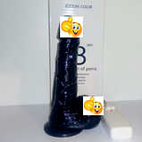 Чорний фалоїмітатор з обертанням на пульті 17 см, фаллос-катор із вібрацією на присоску, інтимні іграшки для, фото 4