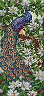Набор для вышивки бисером "Павлин" сад,цветы,сакура,влюбленные,частичная выкладка, 20х45 см