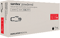 Перчатки латексные с пудрой размер - L (рукавички латексні) Mercator Medical Santex® powdered 100 шт.
