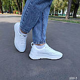 Кросівки жіночі білі шкіряні з тисненням Натуральна шкіра Розміри 36 37 38 39 40 41, фото 8