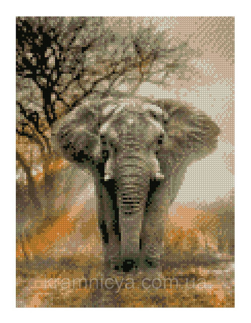 Алмазная мозаика Могучий слон, 30х40 Strateg (HX205) - фото 1 - id-p1461108622