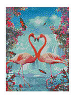 Алмазная мозаика Влюбленные фламинго, 30х40 Strateg (HX302)