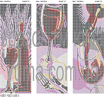 Схема для вишивки бісером триптих "Вино"