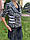 Піджак жіночий короткий рукав чорно-білий атласний великий розмір, фото 3