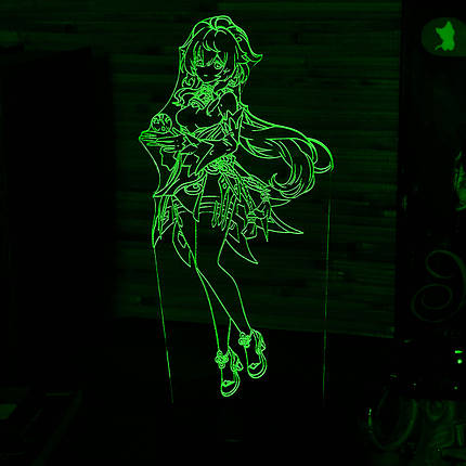 Акриловий світильник-нічник Гань Юй (Ganyu) зелений tty-n000654, фото 2