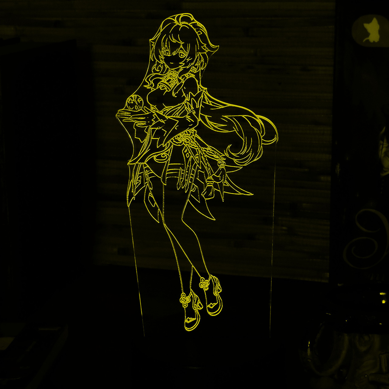 Акриловий світильник-нічник Гань Юй (Ganyu) жовтий tty-n000656