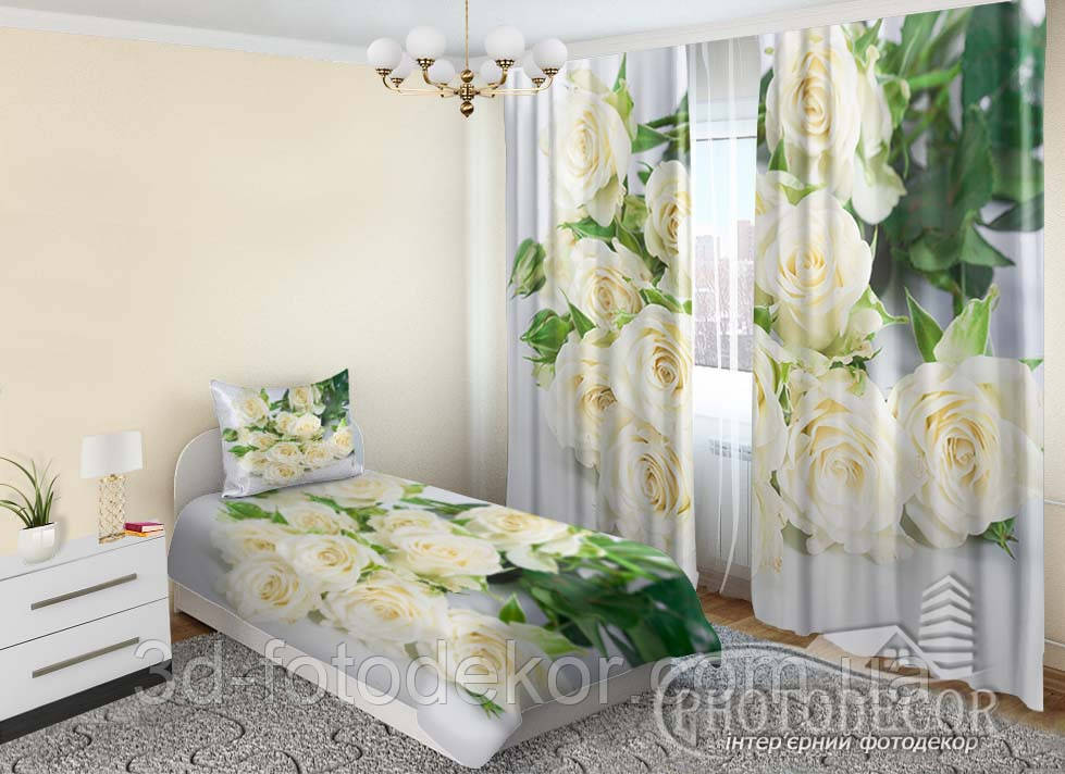 Комплект для спальни "Белые розы" - Любой размер! Читаем описание! - фото 1 - id-p179008115